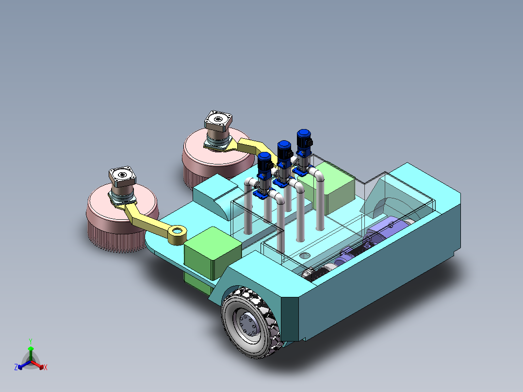 清扫车正等轴测图