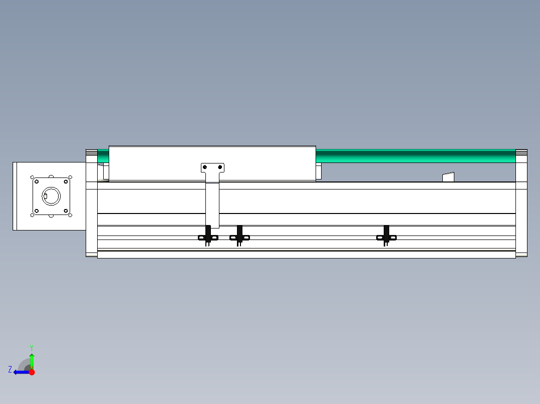 东锦同步带传动-直线滑台模组DH270B-C-L150-S150-BL-P750W-C3右视图