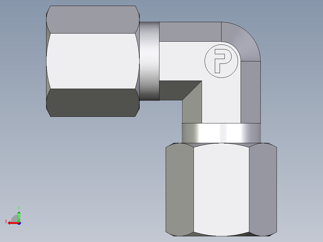 卡套式工业通用硬管接头EO_Union_elbow_W06S71后视图