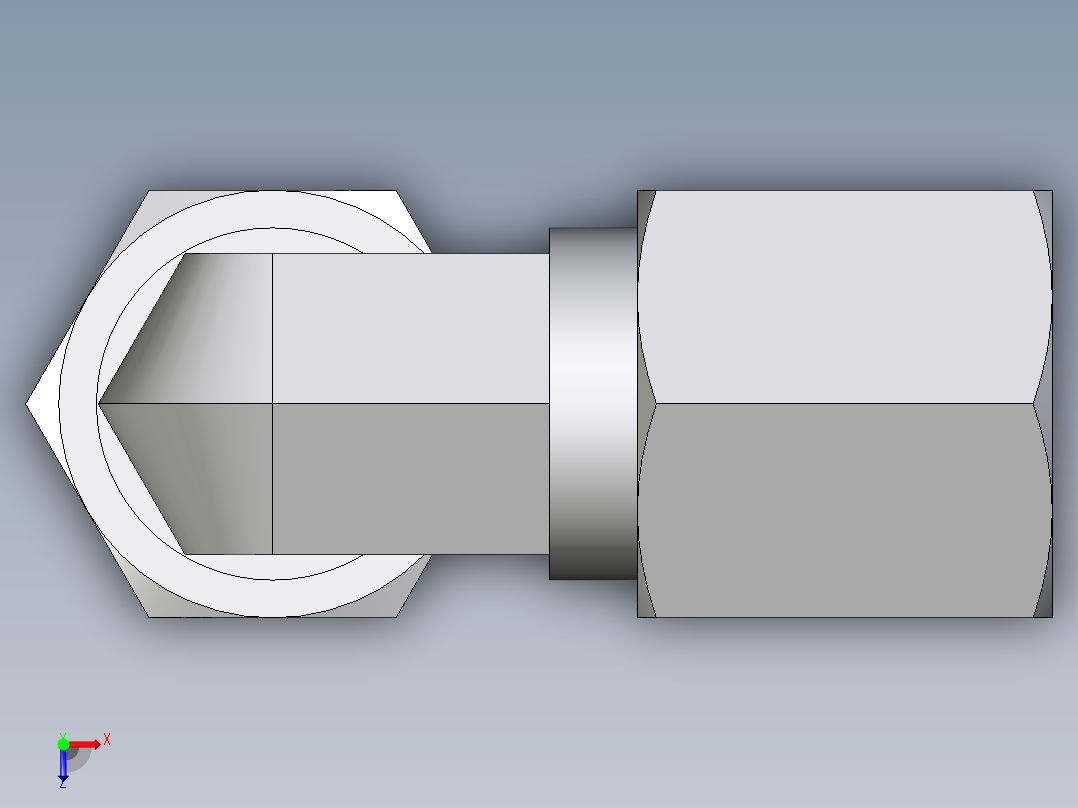 卡套式工业通用硬管接头EO_Union_elbow_W06S71俯视图