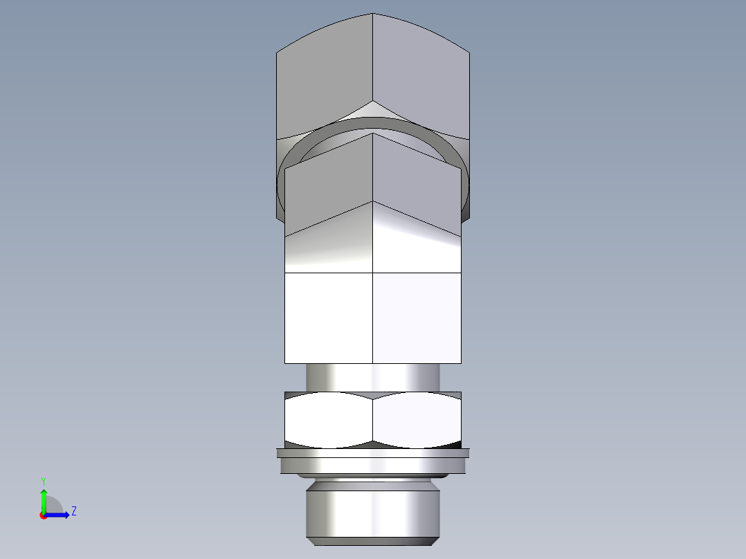 卡套式工业通用硬管接头EO_Adjustable_locknut_45_deg_elbow_VEE12ZSRCF左视图