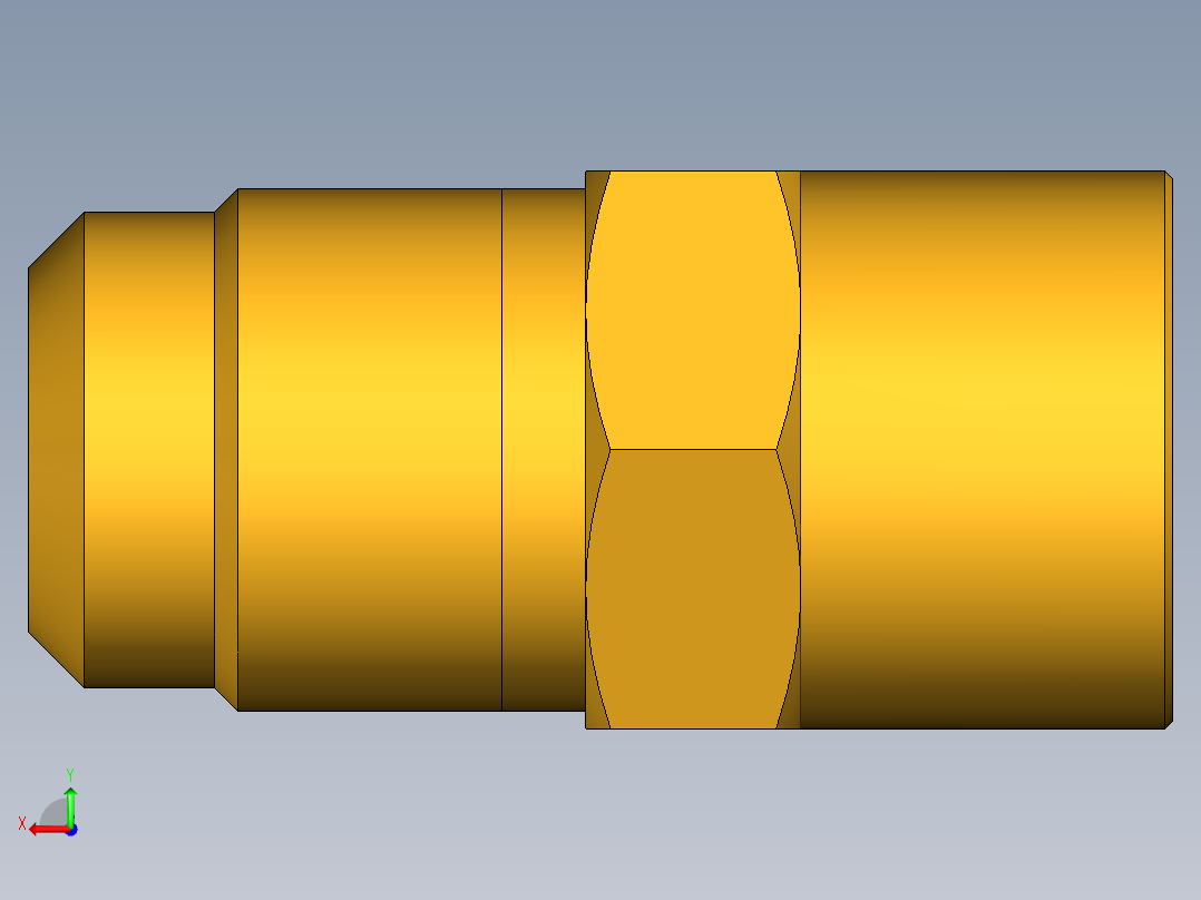扩口式工业通用硬管接头Flare To Solder 43F-8-10后视图