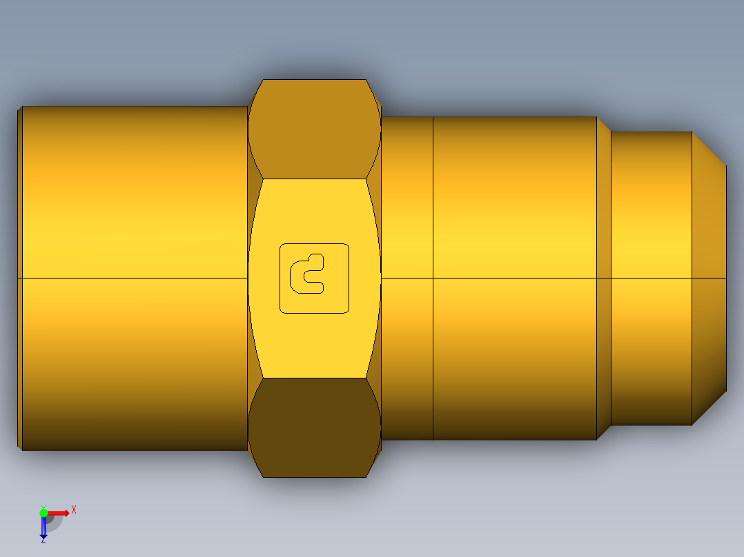 扩口式工业通用硬管接头Flare To Solder 43F-8-10俯视图