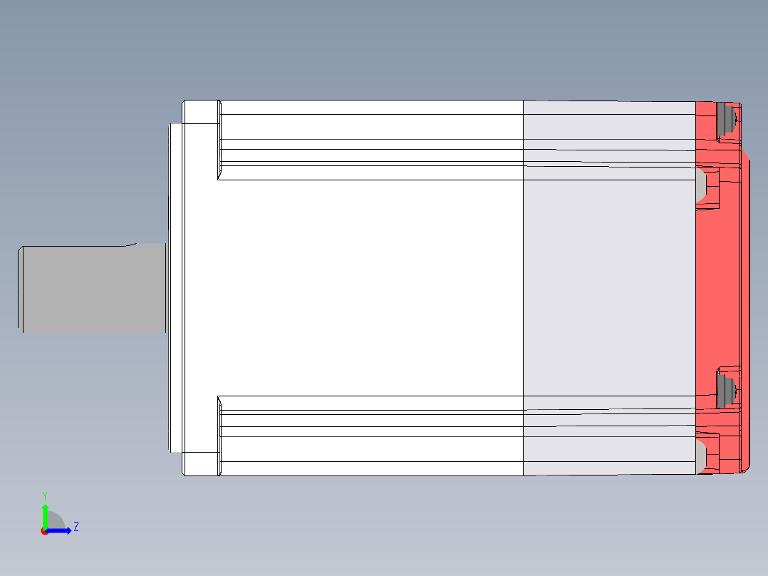 电机MS6H-80CM30BZ4-20P7.SLDPRT左视图