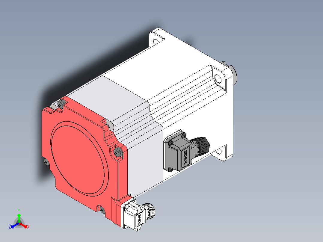 电机MS6H-80CM30BZ4-20P7.SLDPRT正等轴测图