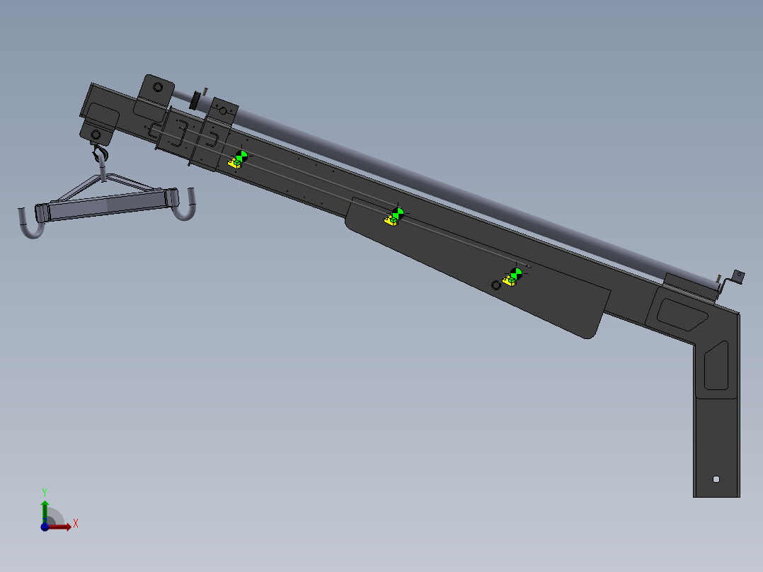 小型起重机吊臂前视图