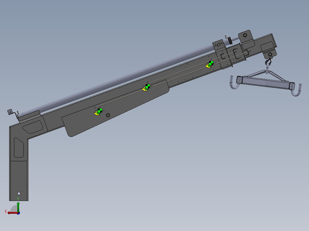 小型起重机吊臂后视图