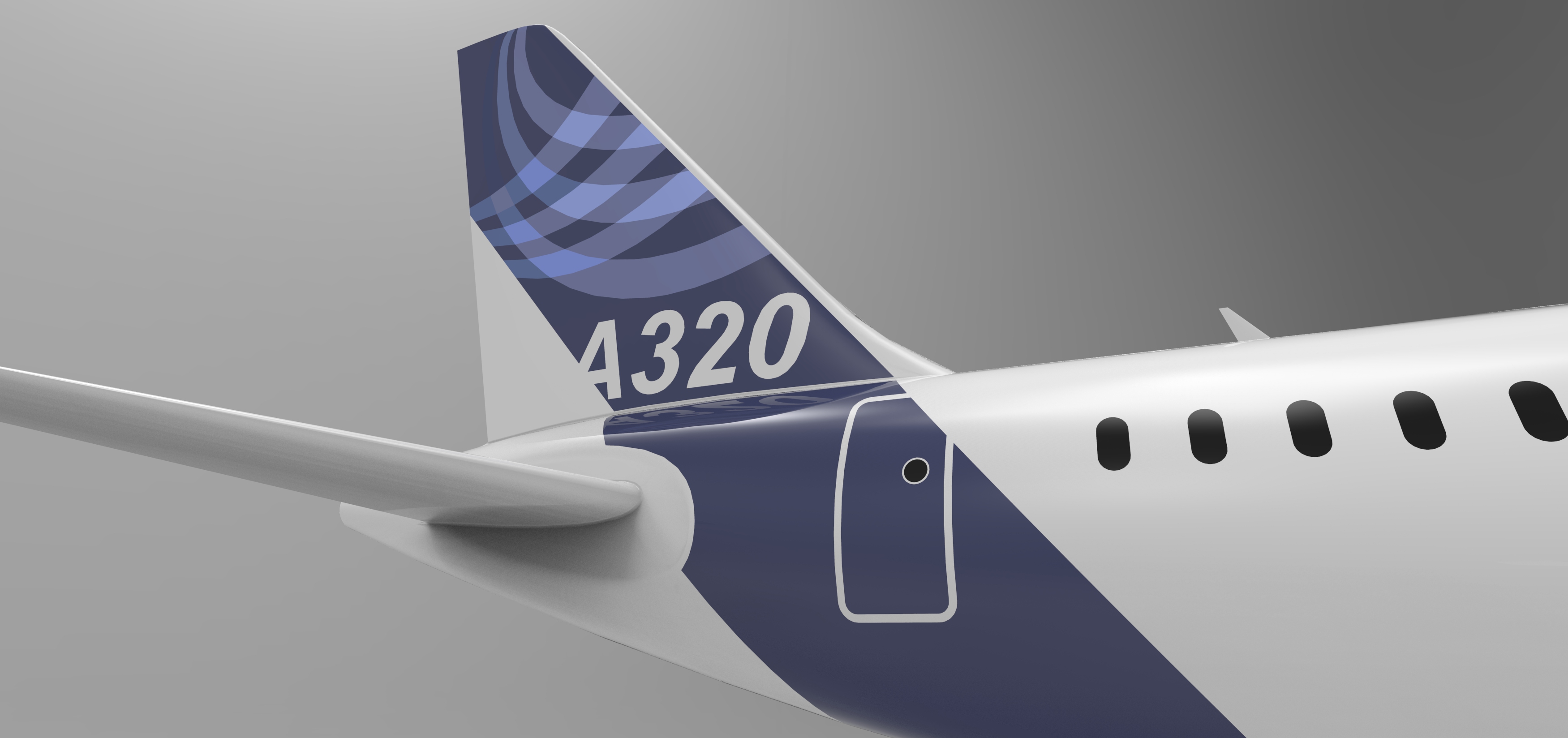 F 空客A320飞机 鲨鱼鳍翼尖小翼 起落架 3D建模 