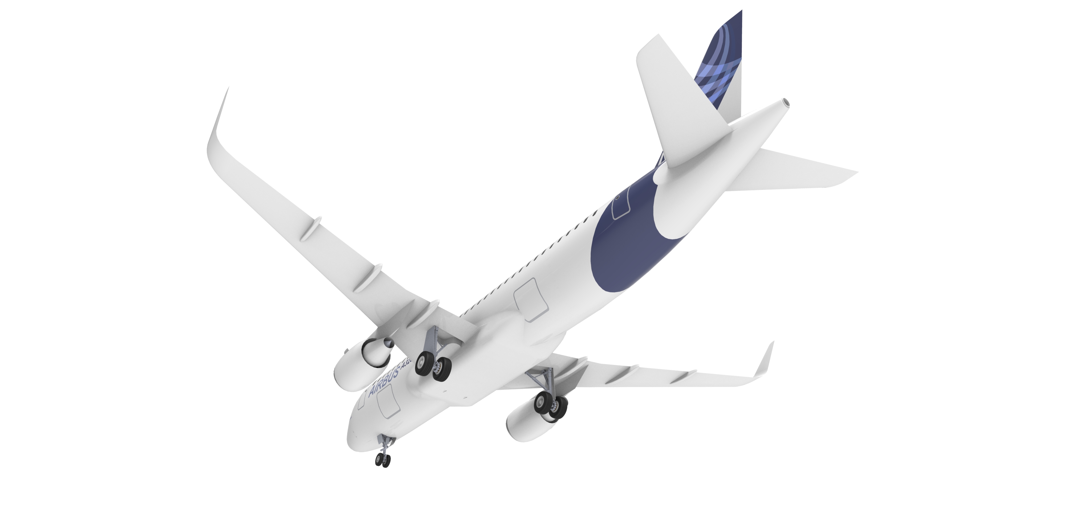 F 空客A320飞机 鲨鱼鳍翼尖小翼 起落架 3D建模 