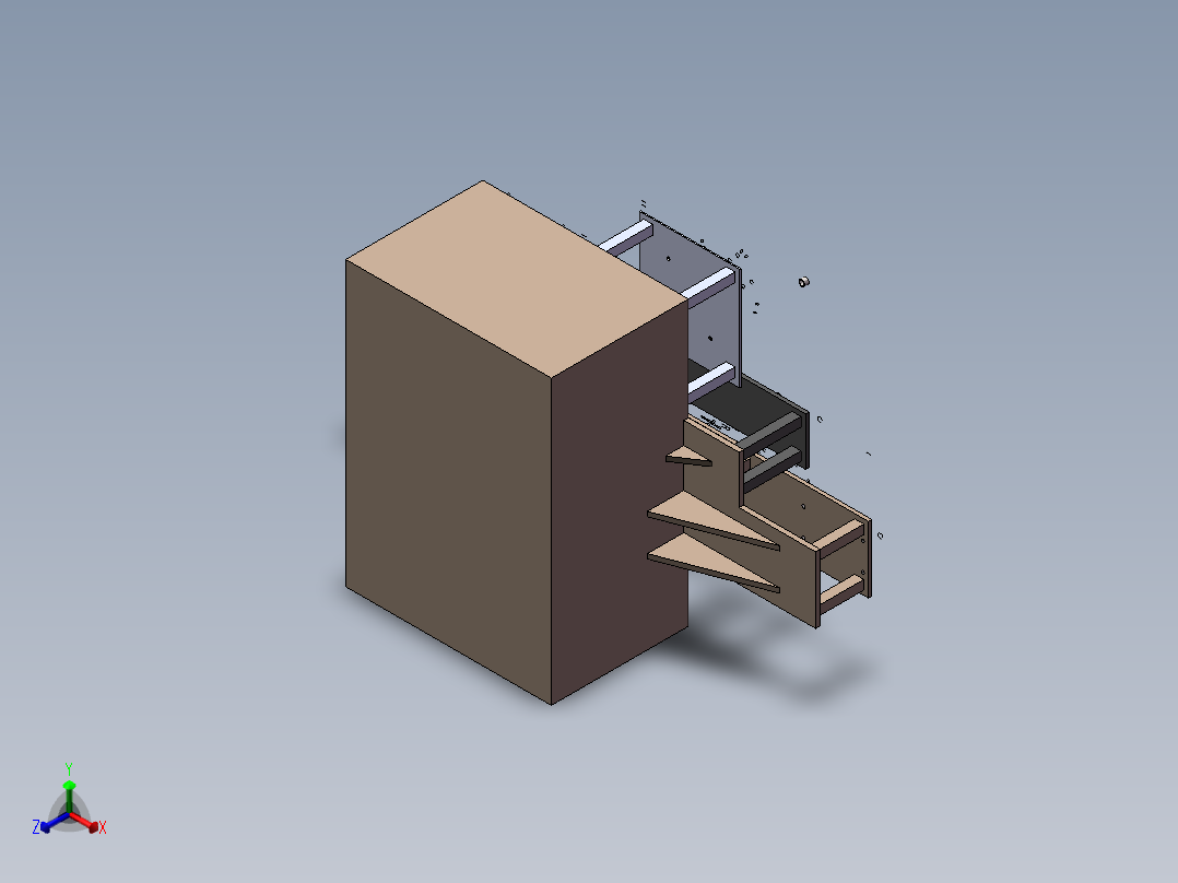 轴套双面自动切端面倒角机sw12可编辑正等轴测图