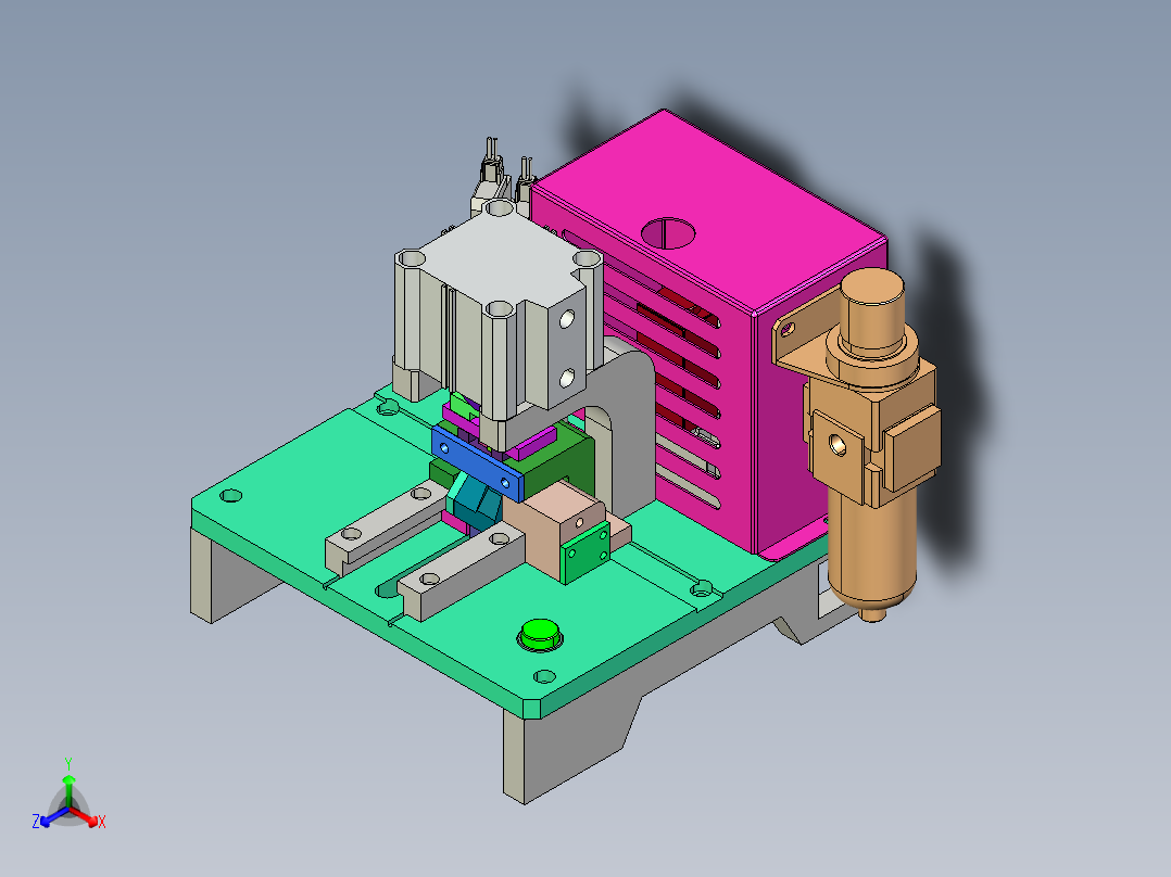Mini USB 11PIN连接器料带切断治具step正等轴测图