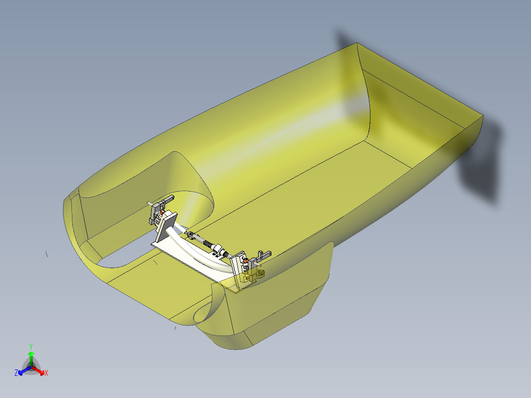 方向倾斜转向系统3D数模图纸 INVENTOR设计主视图