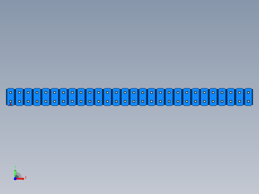 彩色公头100mil（2.54mm）系列-DS1021_blue_2x28p_100mil_Type5_rev1.0前视图