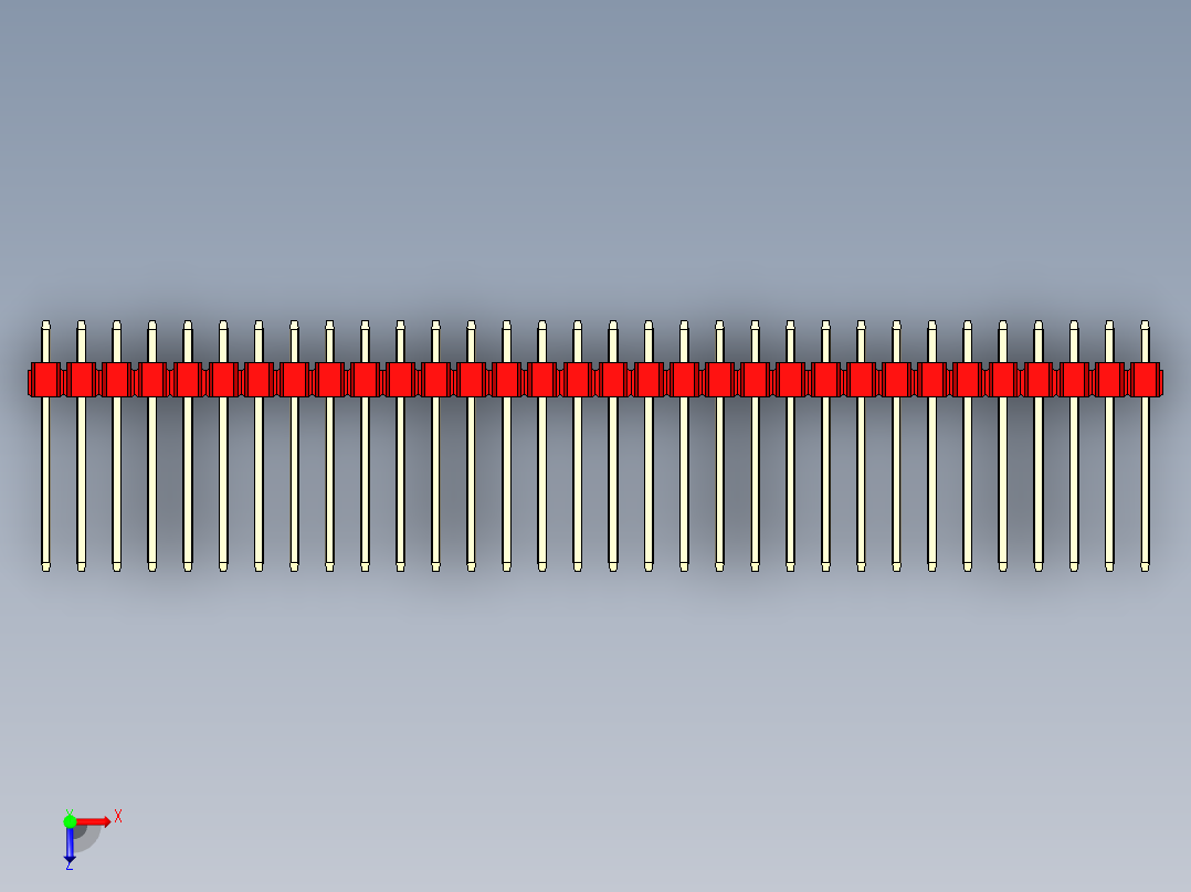 彩色公头100mil（2.54mm）系列-DS1021_red_1x32p_100mil_Type5_rev1.0俯视图