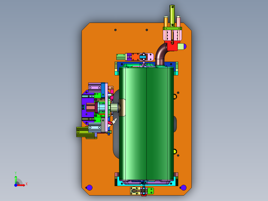 消音器的尺寸检测装置前视图