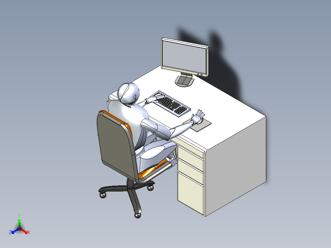 办公桌-7 IGS正等轴测图