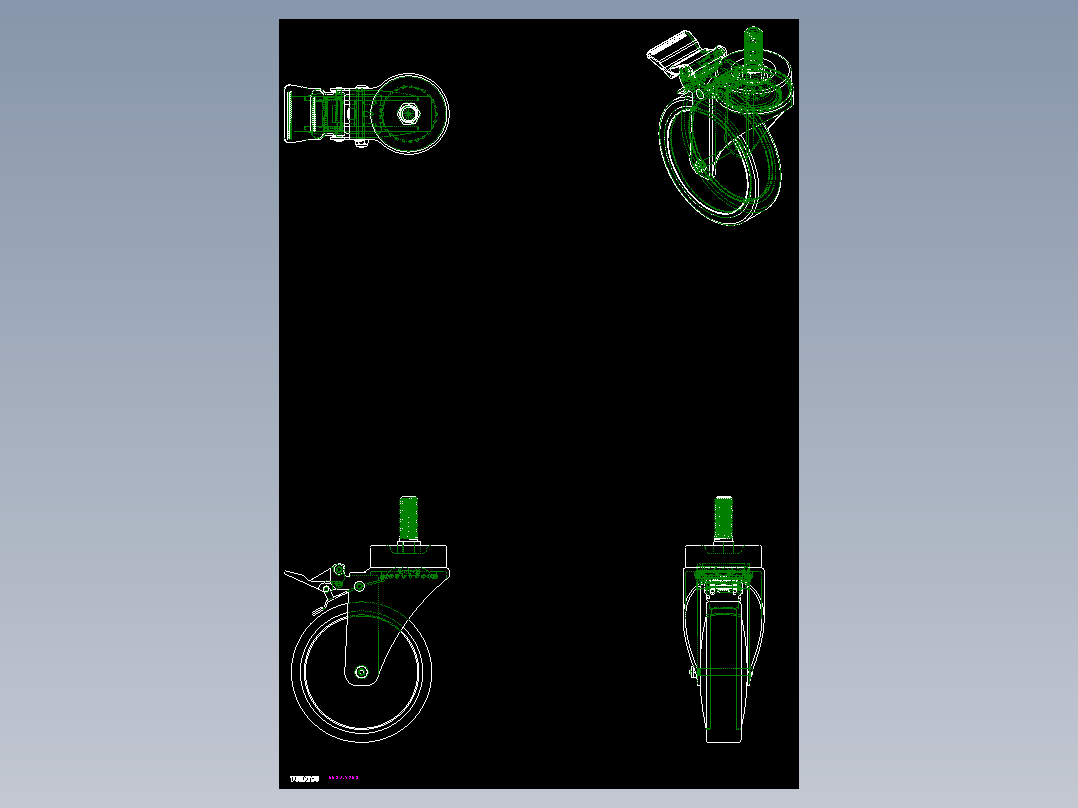 橡膠輪、導電輪(1500N)5537-2D多系列多零件图纸模型