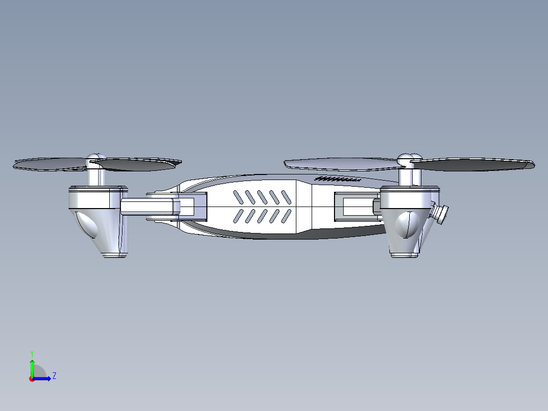 四轴四旋翼无人机造型左视图