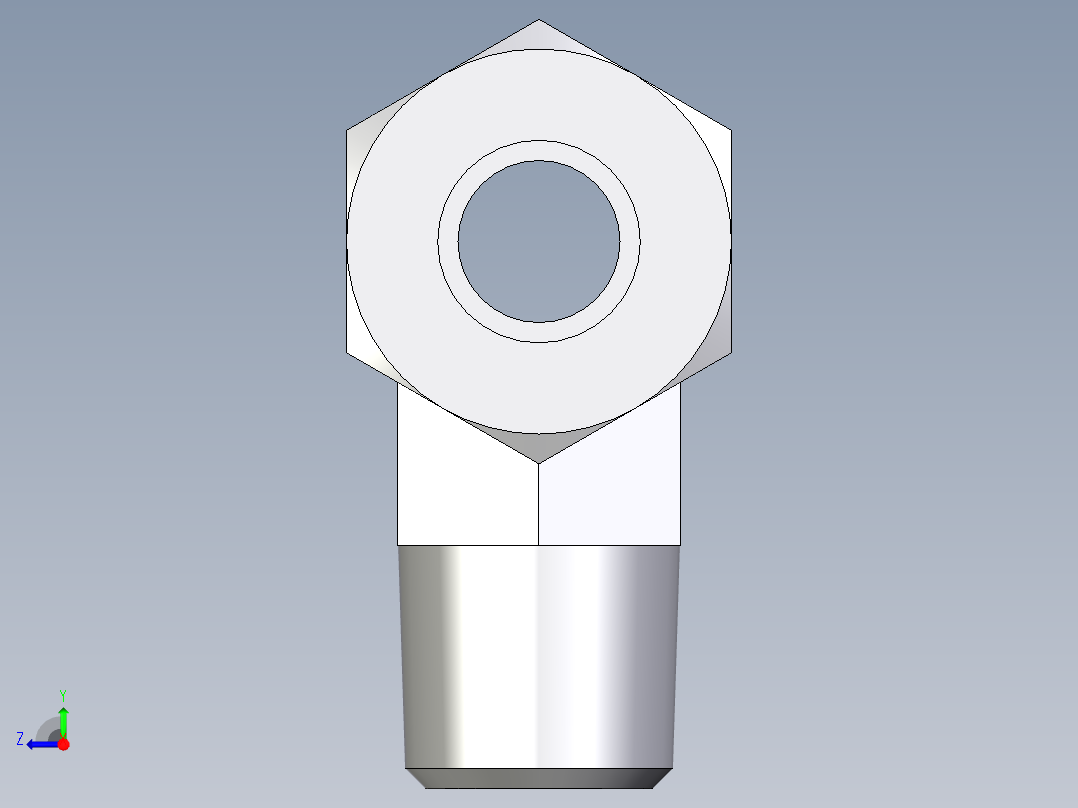 卡套式工业通用硬管接头EO_Male_stud_run_tee_TE10LR71右视图
