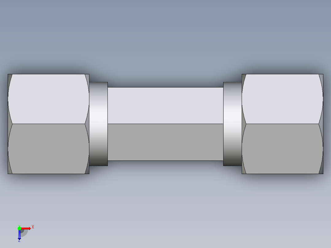 卡套式工业通用硬管接头EO_Male_stud_run_tee_TE10LR71俯视图