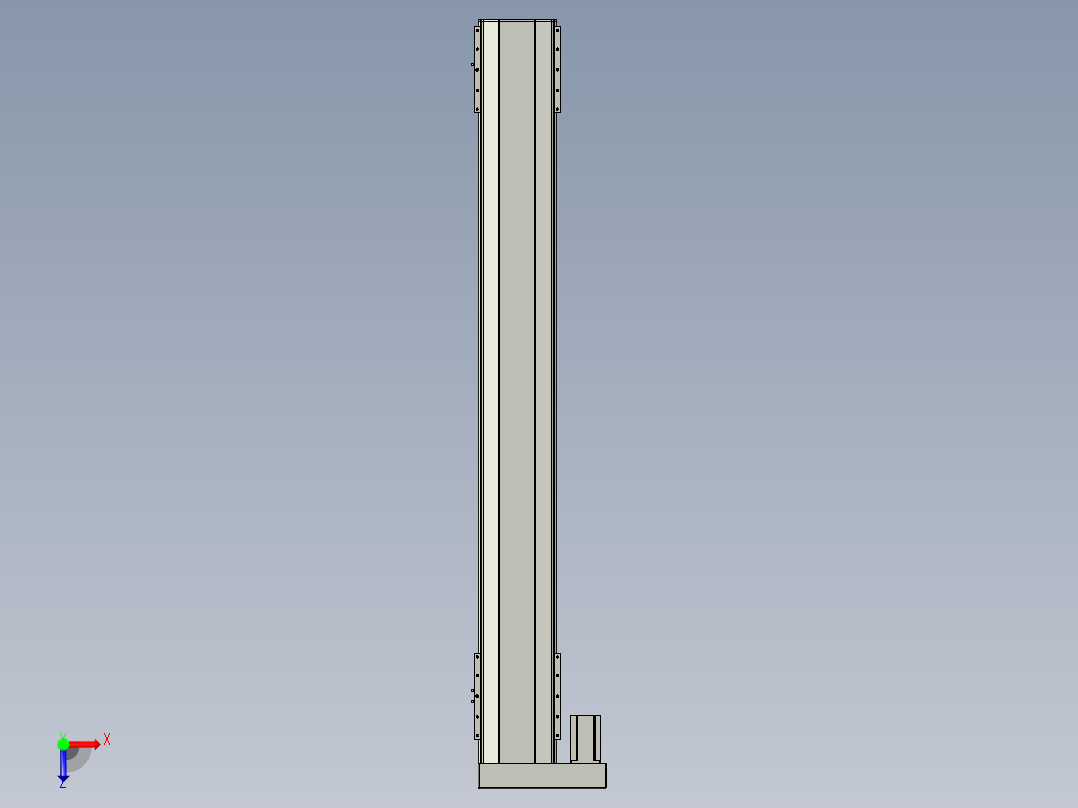 直线模组LHA21-S1650-L设计图纸俯视图
