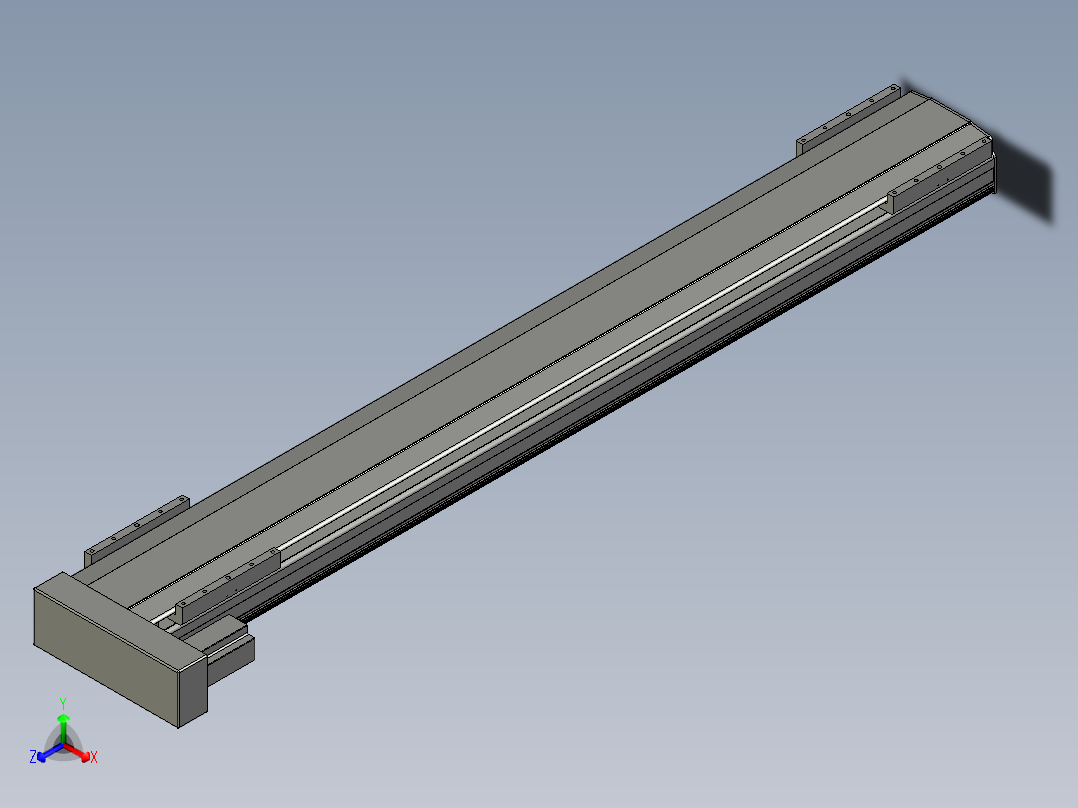 直线模组LHA21-S1650-L设计图纸正等轴测图
