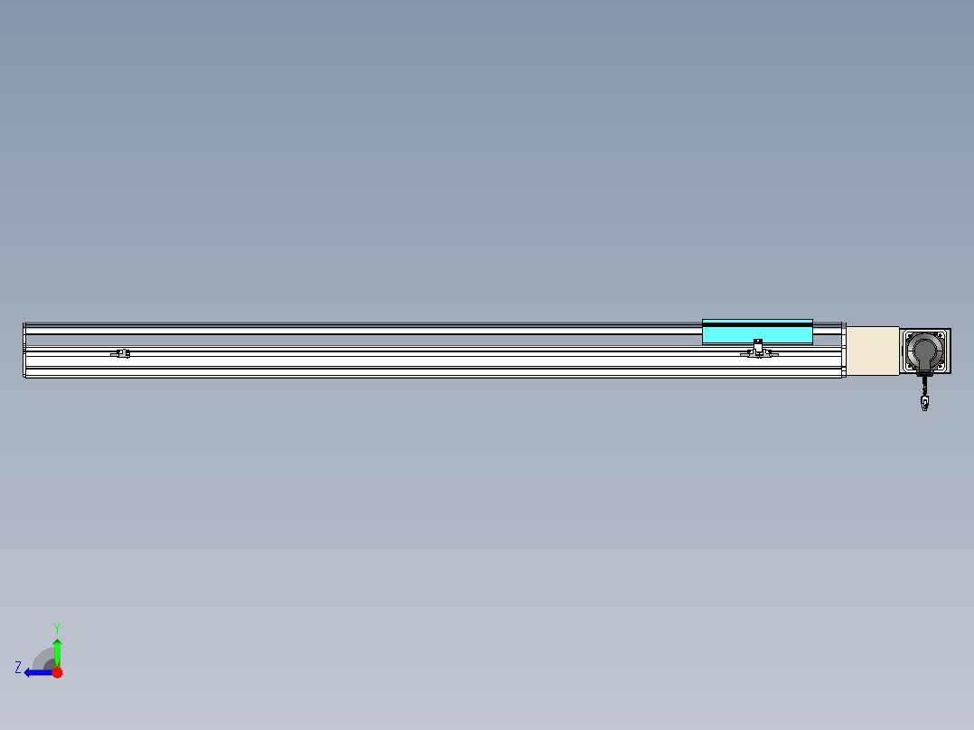 同步带滑台-半封闭B22H-L100-C-S1300-L-P75-D3-N5右视图