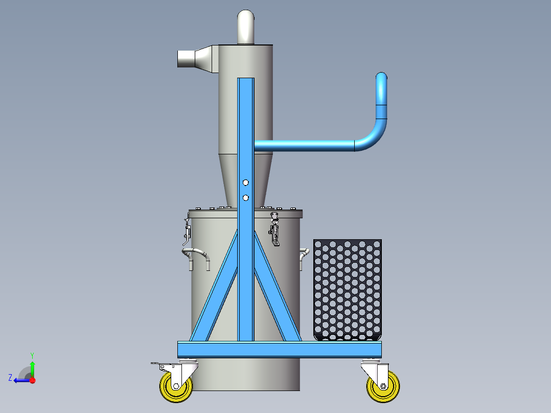 移动式旋风预分离器sw22可编辑右视图