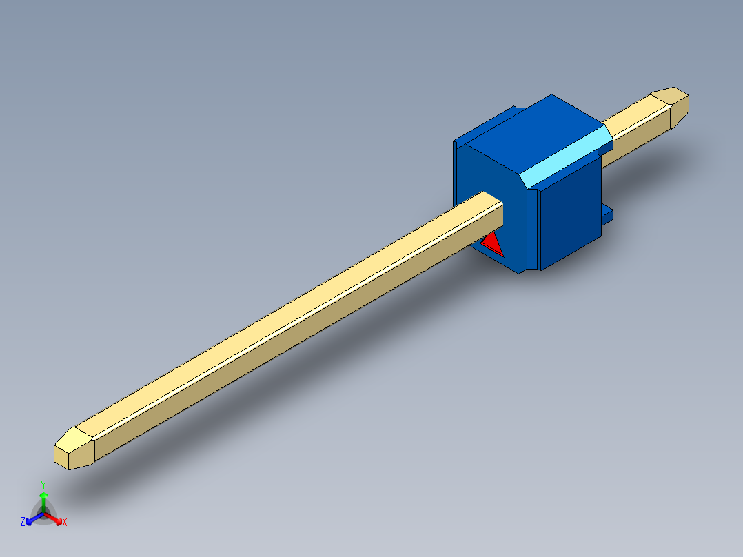 彩色公头100mil（2.54mm）系列-DS1021_blue_1x01p_100mil_Type5_rev1.0正等轴测图