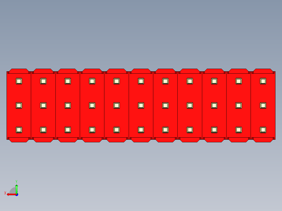 彩色公头100mil（2.54mm）系列-DS1021_red_3x11p_100mil_Type19_rev1.0后视图