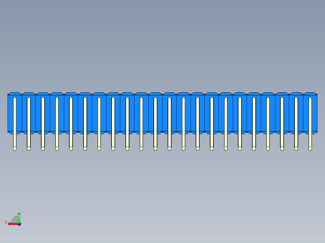 彩色公排针 100mil 2.54mm 系列-DS1022_blue_3x22p_100mil_TypeD_rev1.0后视图