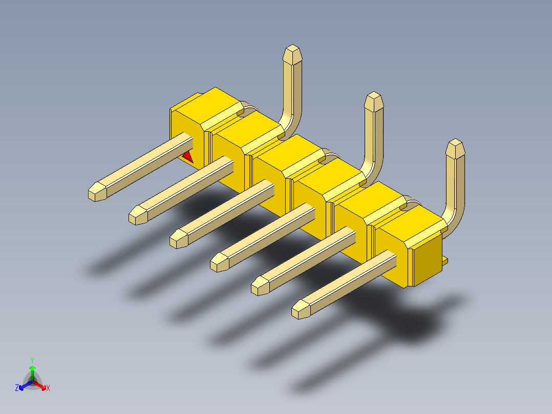 彩色公排针 100mil 2.54mm 系列-DS1022_yellow_06p_100mil_Type_SMT_R2_rev1.0