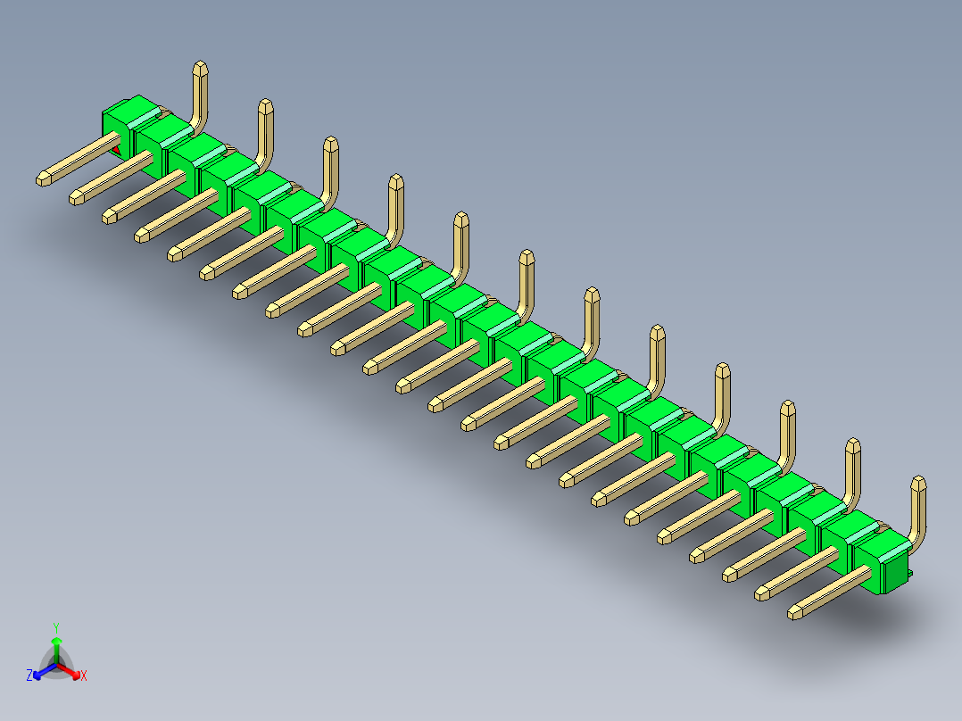 彩色公排针 100mil 2.54mm 系列-DS1022_green_24p_100mil_Type_SMT_R2_rev1.0