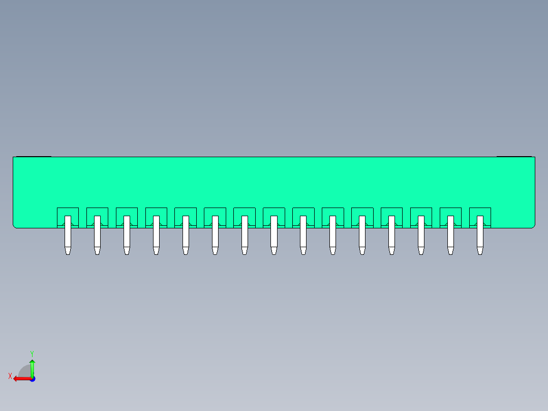 DEGSON 15EDG（公头） 3.81mm 螺钉锁紧，插拔式接线端子 FullPack-15EDGVM-3.81-15P-14-00AH后视图