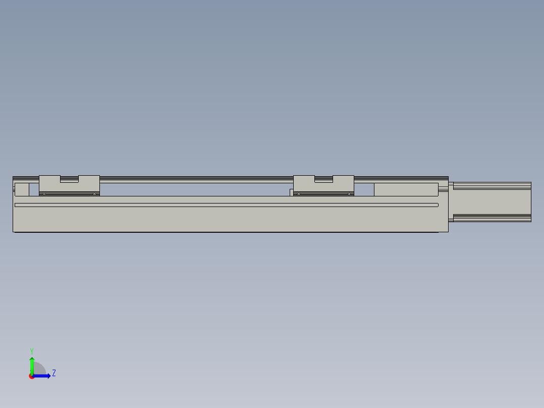 直线模组LHA6-S250-M-100W(16丝杆)设计图纸左视图