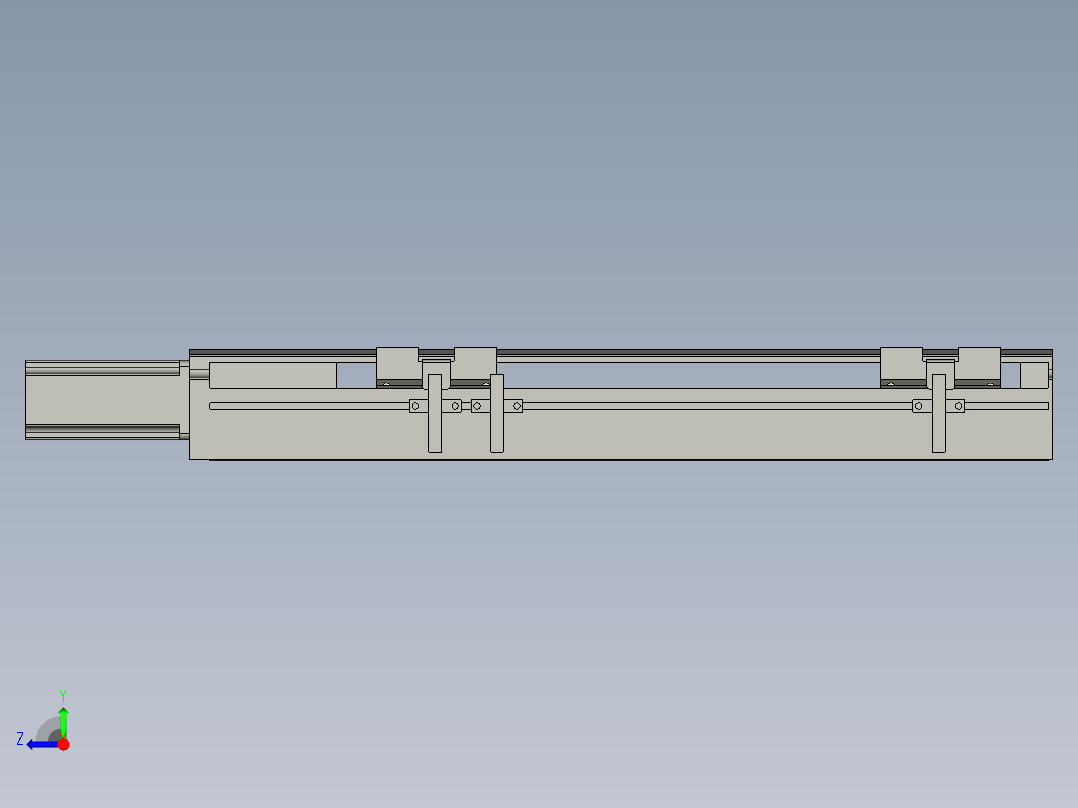 直线模组LHA6-S250-M-100W(16丝杆)设计图纸右视图