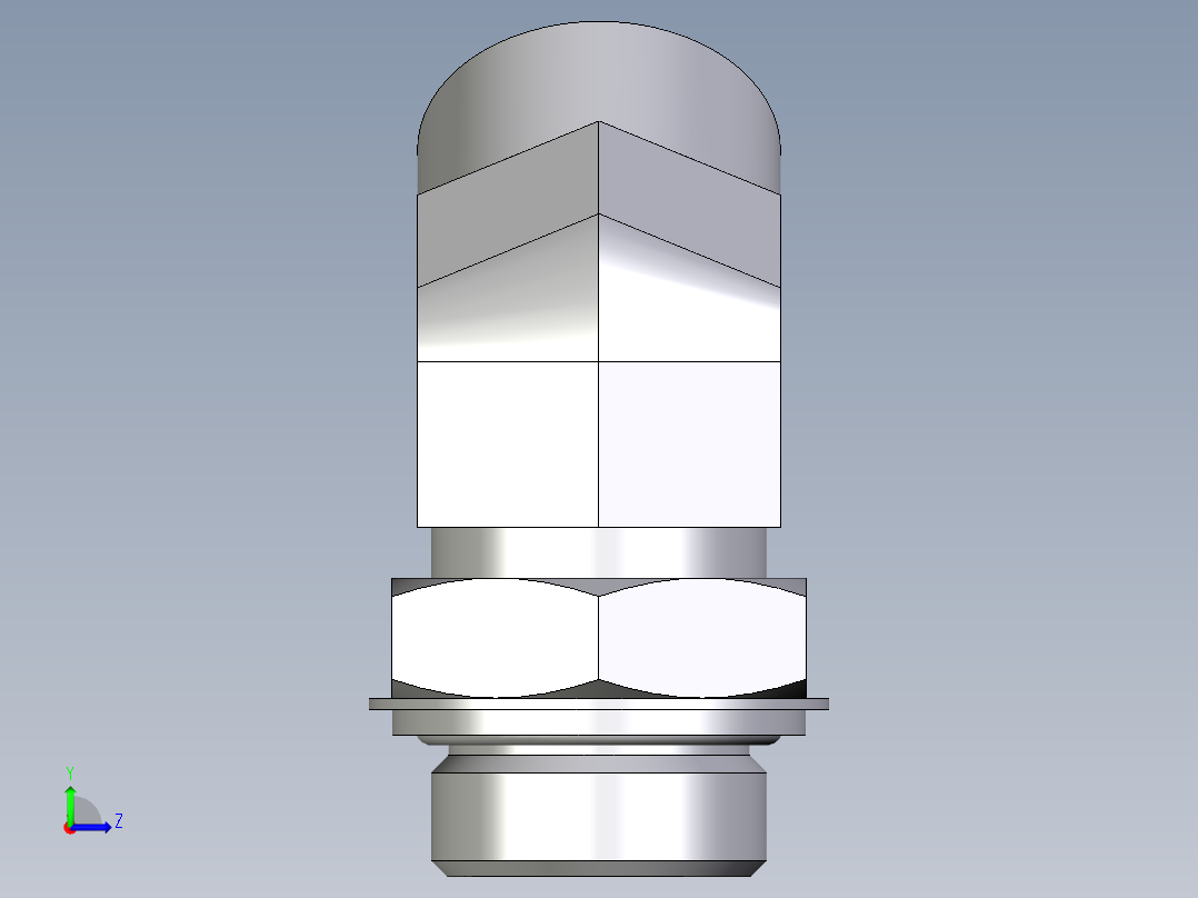 卡套式工业通用硬管接头EO_Adjustable_locknut_45_deg_elbow_VEE25SROMDCF左视图