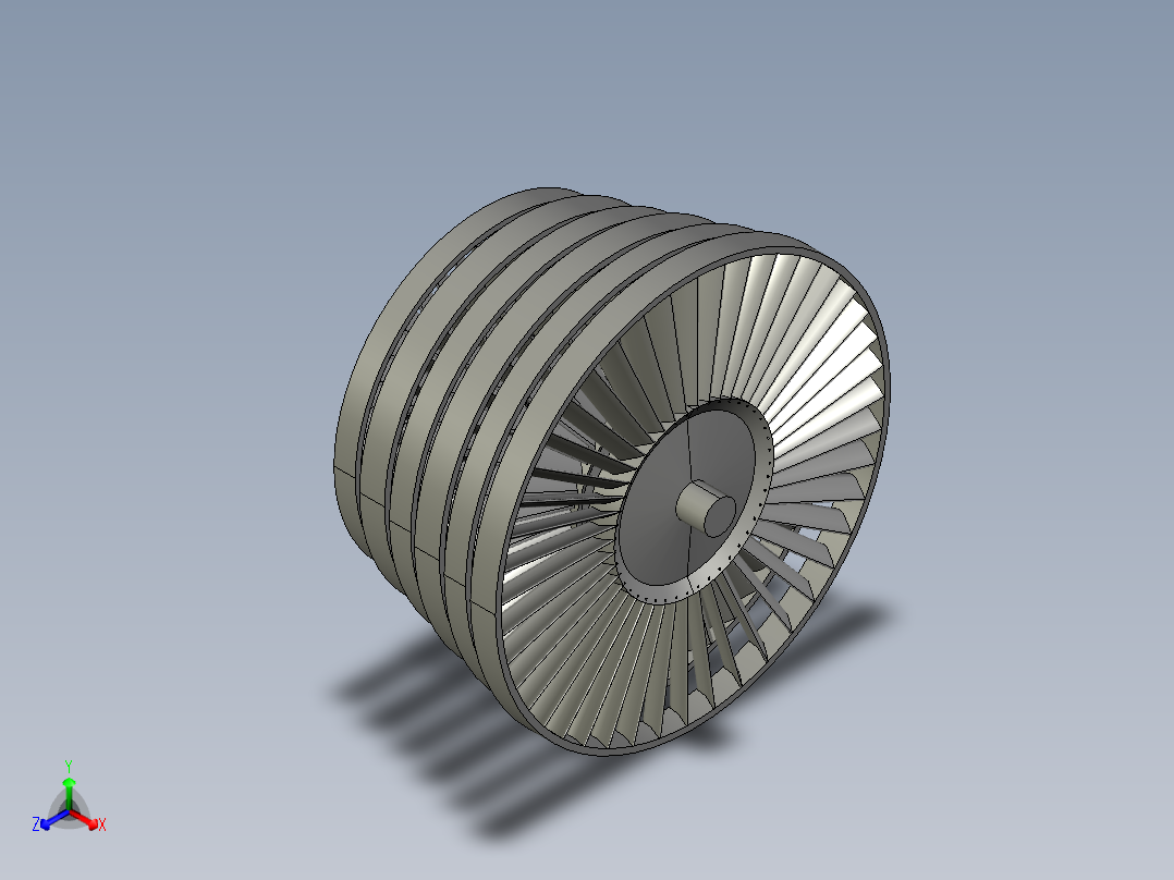 航空<span style='color: red'>发动机</span>多级罩式燃气轮机旋叶---模型格式为 stp