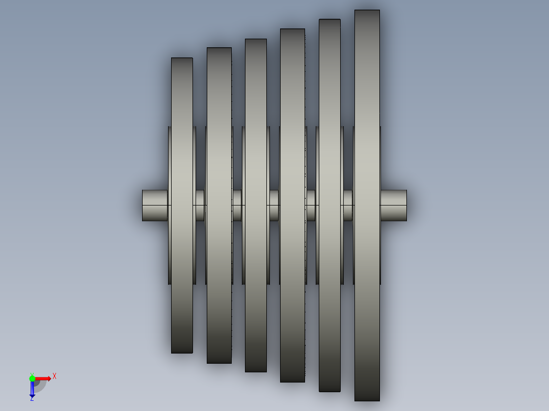 航空发动机多级罩式燃气轮机旋叶---模型格式为 stp俯视图