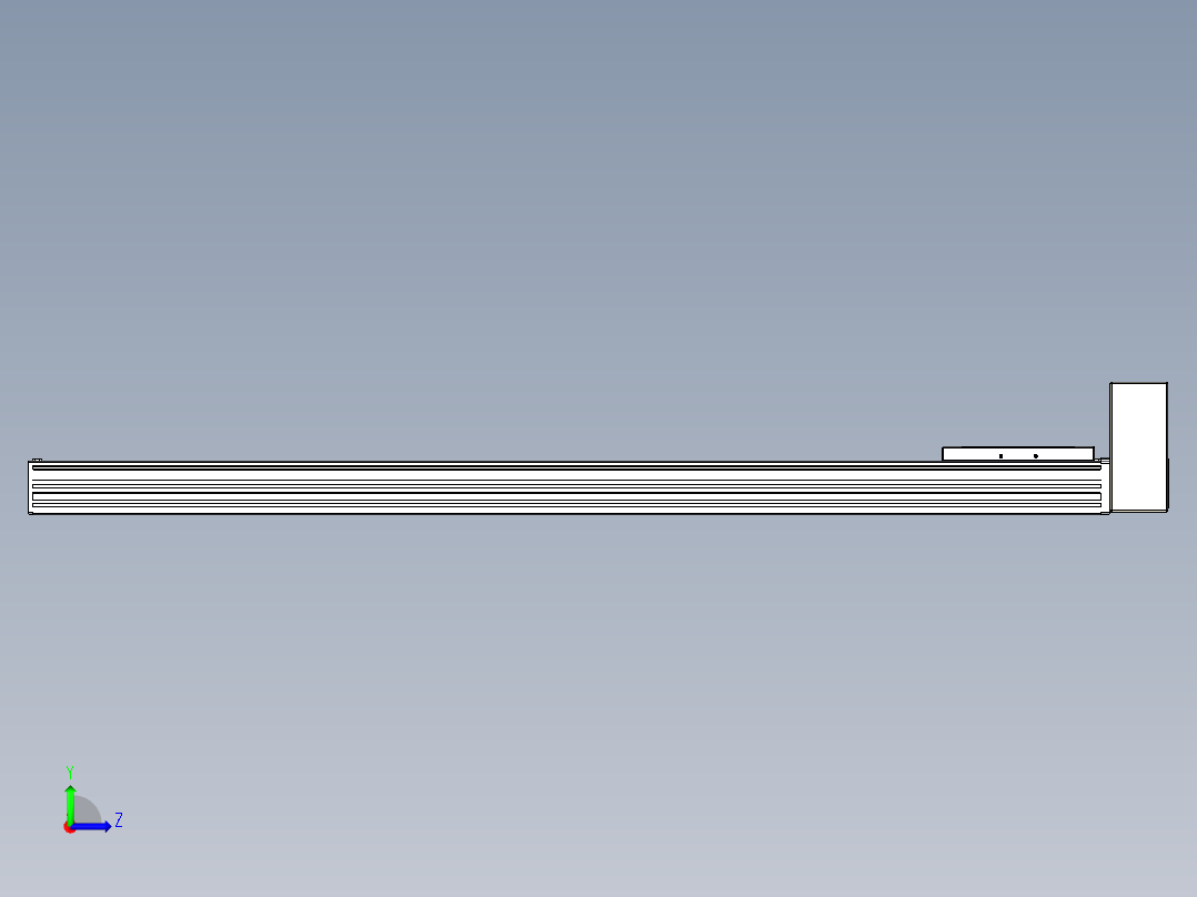 同步带全封闭直线模组TPA-HCB-120D-90-L1000-LU-Y-P40-N3左视图