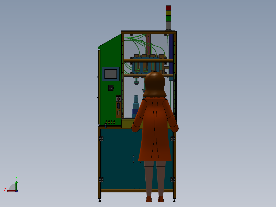 啤酒罐装机 非标自动化设备3D图纸3D模型前视图