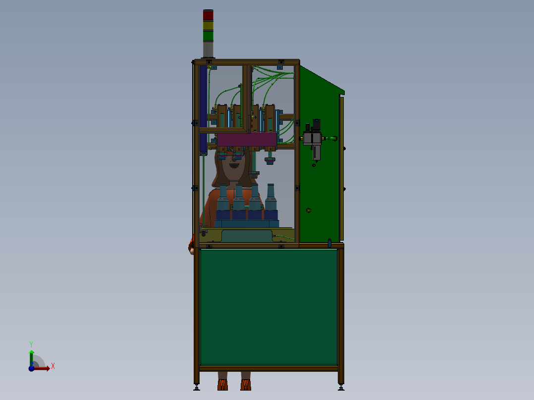 啤酒罐装机 非标自动化设备3D图纸3D模型后视图