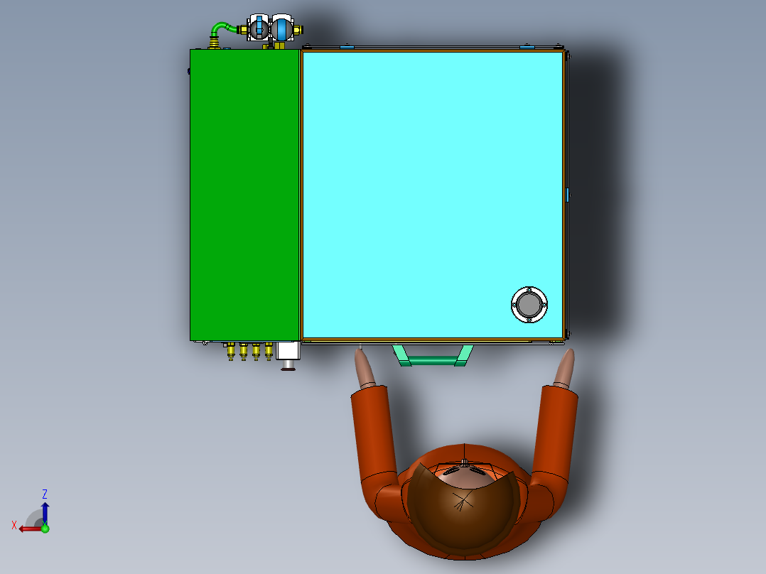 啤酒罐装机 非标自动化设备3D图纸3D模型俯视图