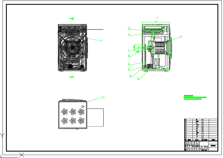 滚筒洗衣机结构设计（CAD）