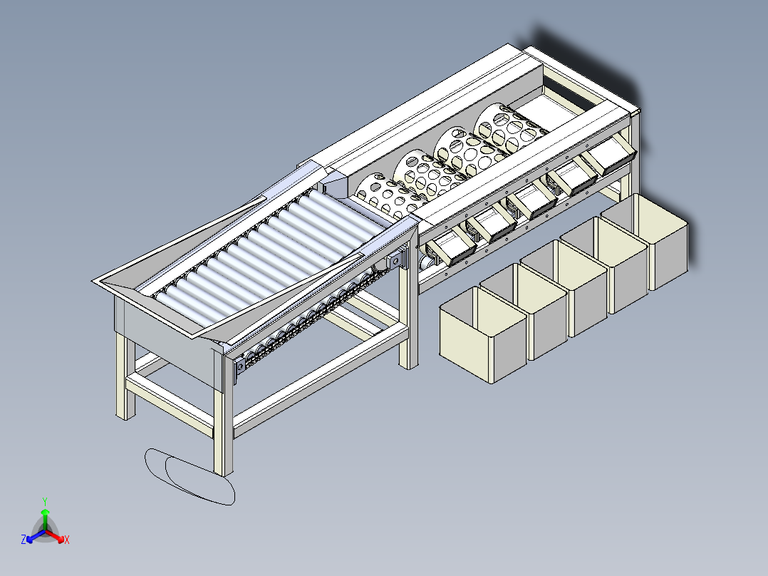 果蔬滚筒式分级机设计含三维图+CAD图纸
