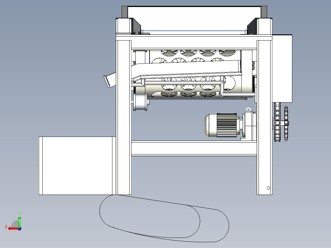 果蔬滚筒式分级机设计含三维图+CAD图纸后视图