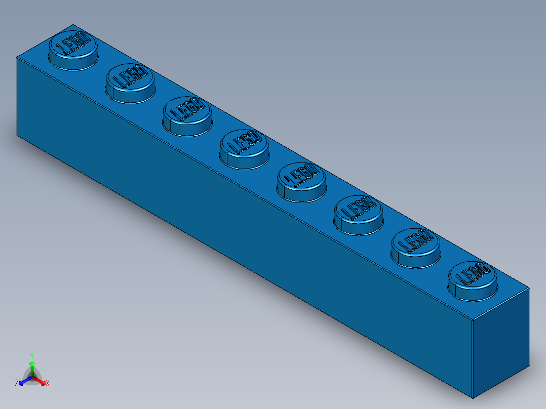 乐高套装 4421基本积木-300823 Bright Blue Brick 1 x 8.STEP