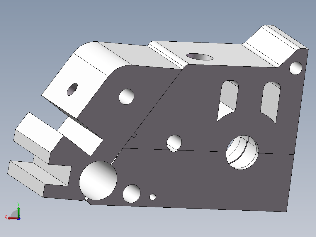 罗拉支架三维后视图