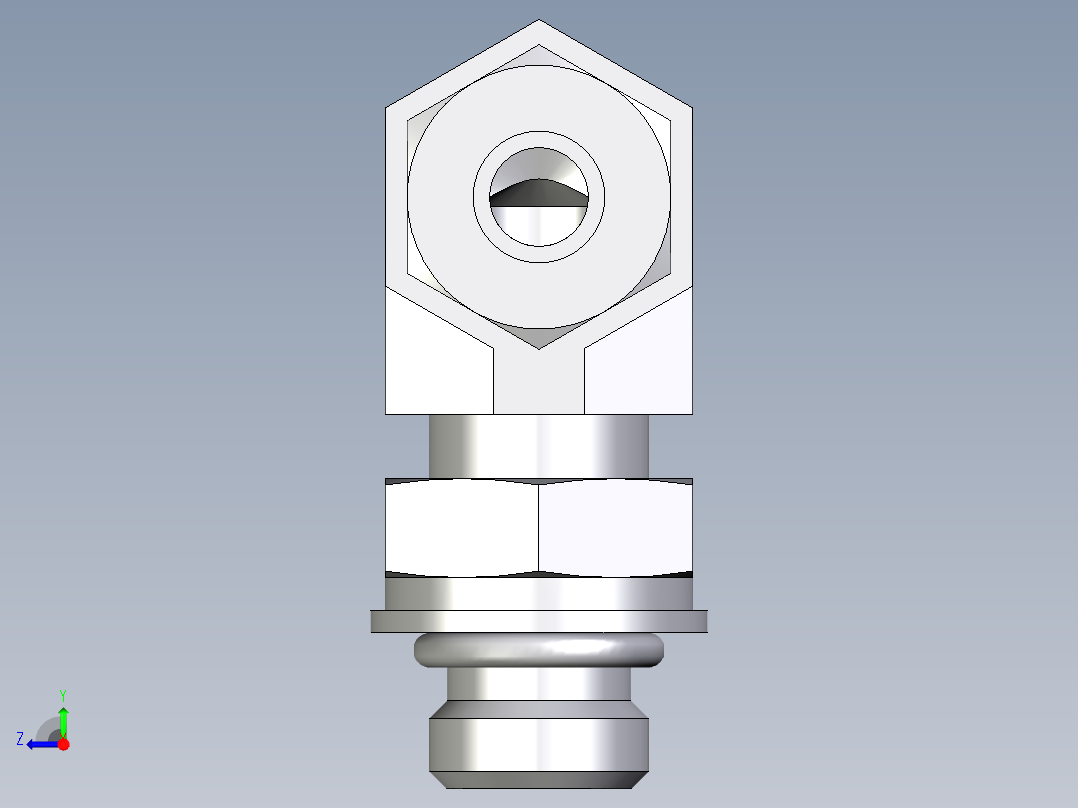 卡套式工业通用硬管接头EO_Adjustable_Locknut_elbow_WEE06LLMORCF右视图