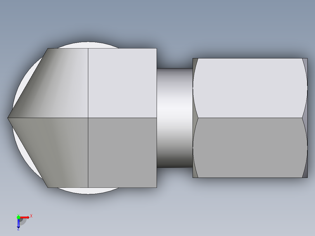 卡套式工业通用硬管接头EO_Adjustable_Locknut_elbow_WEE06LLMORCF俯视图